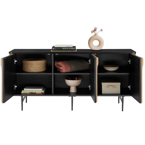 Buffet 3 Compartiments Avec Portes Magnétiques Et Étagères Amovibles