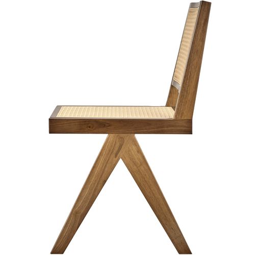 Lot 4 Chaises En Bois Avec Cannage Viennois Design Boho Chêne Clair