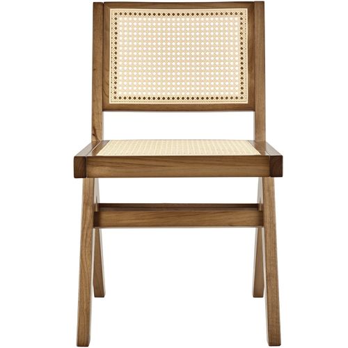 Lot 6 Chaises En Bois Avec Cannage Viennois Design Boho Chêne Clair