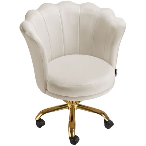 Chaise De Bureau Rembourrée Revêtement Velours Avec Double Roulettes