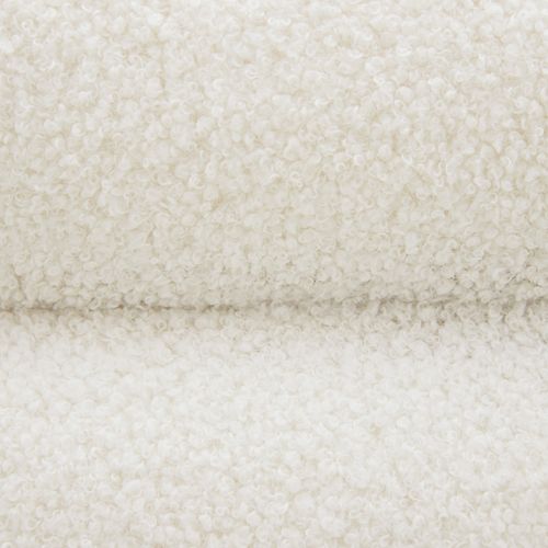 Tabouret Rembourré Rond Avec Rangement Revêtement Bouclé Crème