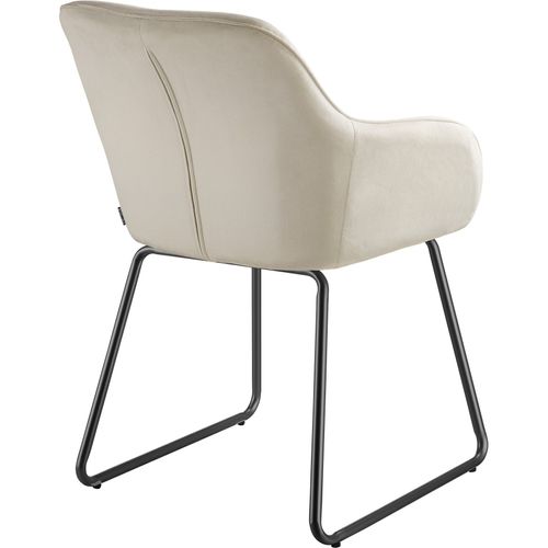 Lot 2 Chaises De Salle à Manger Aspect Velours Rembourré Crème Noir