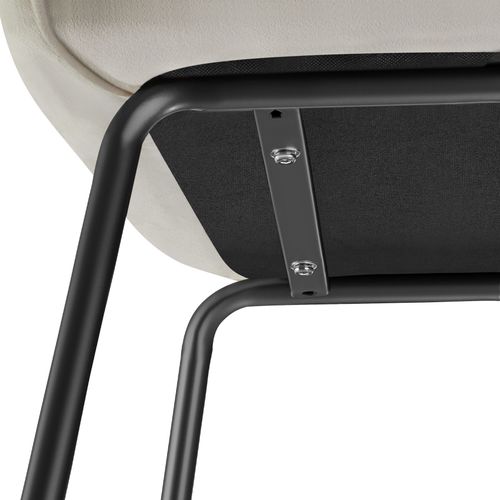 Lot 2 Chaises De Salle à Manger Aspect Velours Rembourré Crème Noir