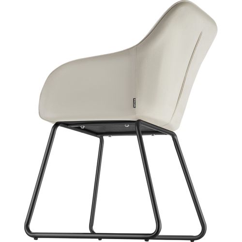 Lot 6 Chaises De Salle à Manger Aspect Velours Rembourré Crème Et Noir