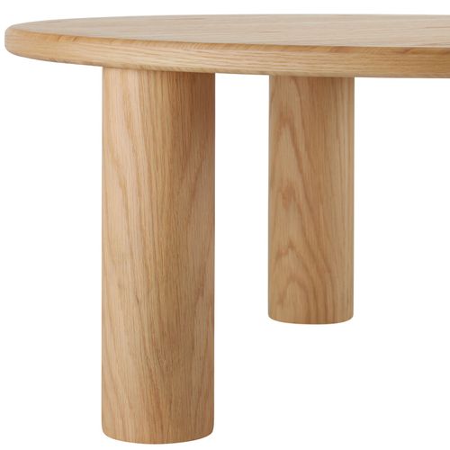 Table Basse Ronde Avec Pieds En Bois Massif Et Plateau En Mdf Plaqué