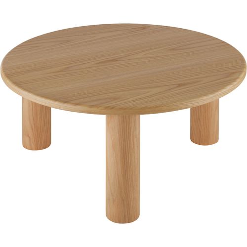 Table Basse Ronde Avec Pieds En Bois Massif Et Plateau En Mdf Plaqué