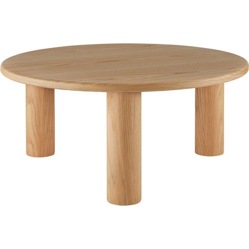 Table Basse Ronde Avec Pieds En Bois Massif Et Plateau En Mdf Plaqué