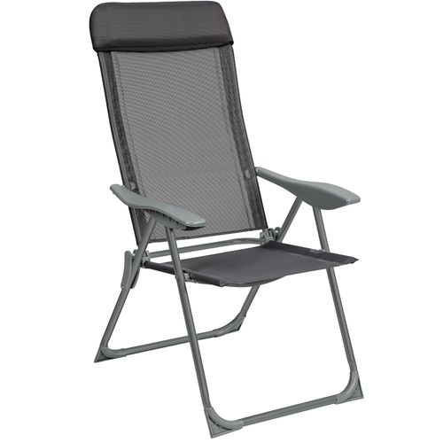 Lot De 4 Chaises De Jardin Pliantes En Aluminium Gris Anthracite