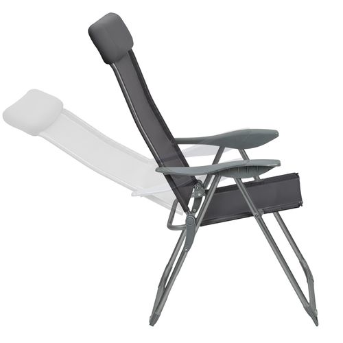 Lot De 4 Chaises De Jardin Pliantes En Aluminium Gris Anthracite