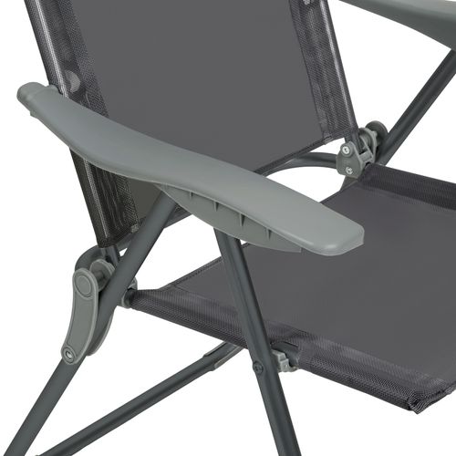 Lot De 4 Chaises De Jardin Pliantes En Aluminium Gris Anthracite
