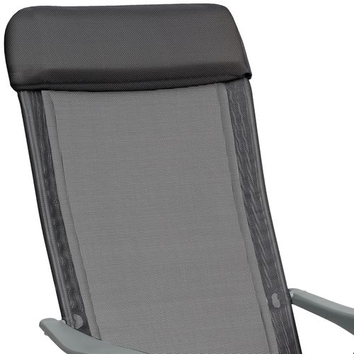 Lot De 4 Chaises De Jardin Pliantes En Aluminium Gris Anthracite