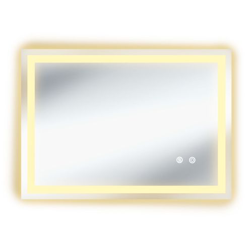 Miroir De Salle De Bain LED Commande Tactile Réglable 50 X 70 Cm