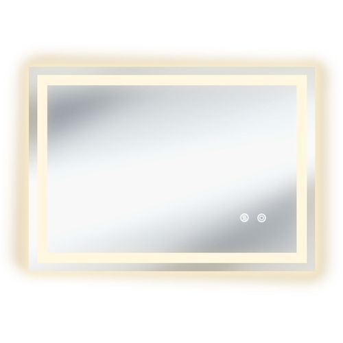 Miroir De Salle De Bain LED Commande Tactile Réglable 50 X 70 Cm