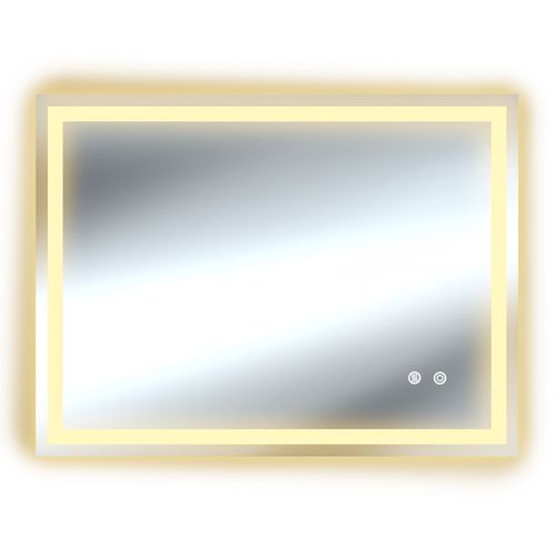 Miroir De Salle De Bain LED Commande Tactile Réglable 60 X 80 Cm