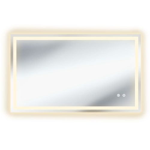 Miroir De Salle De Bain LED Commande Tactile Réglable 60 X 100 Cm