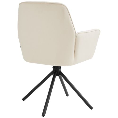Lot De 2 Chaises Pivotantes 360° En Velours Rembourré Crème/noir
