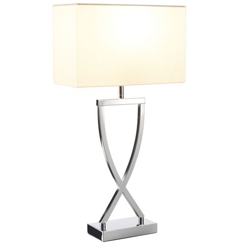 Lampe De Table 60w Design Moderne Et Lumière Non Éblouissante Chrome