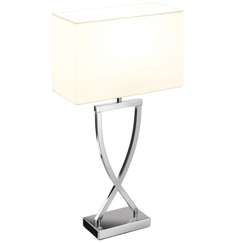 Lampe De Table 60w Design Moderne Et Lumière Non Éblouissante Chrome