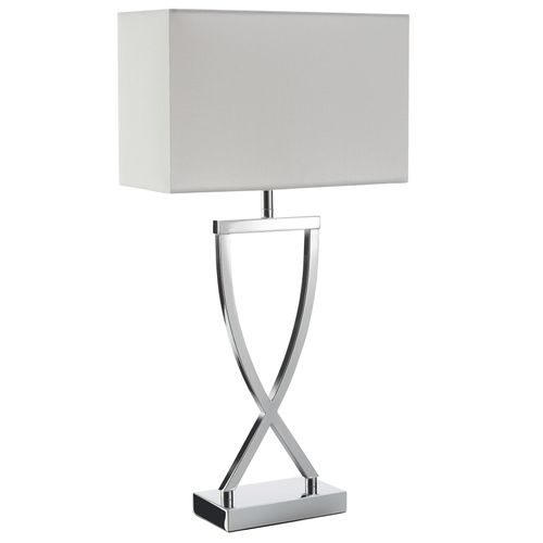 Lampe De Table 60w Design Moderne Et Lumière Non Éblouissante Chrome