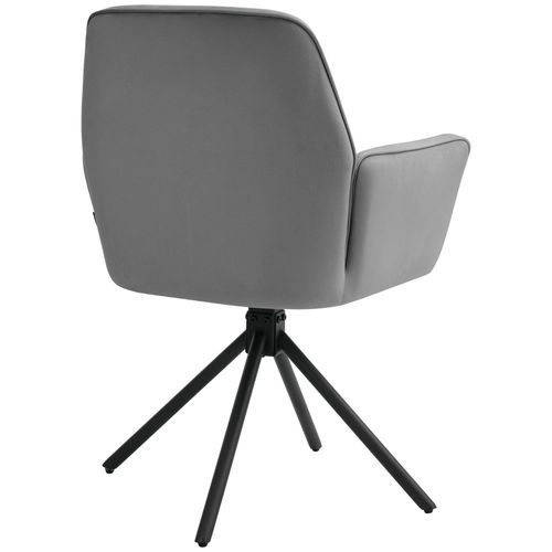 Lot De 6 Chaises Pivotantes 360° En Velours Rembourré Anthracite/noir