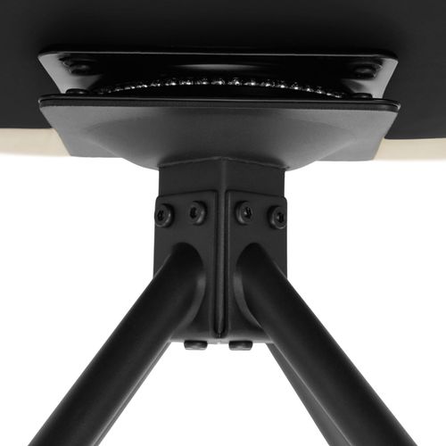 Lot De 6 Chaises Pivotantes 360° En Velours Rembourré Crème/noir