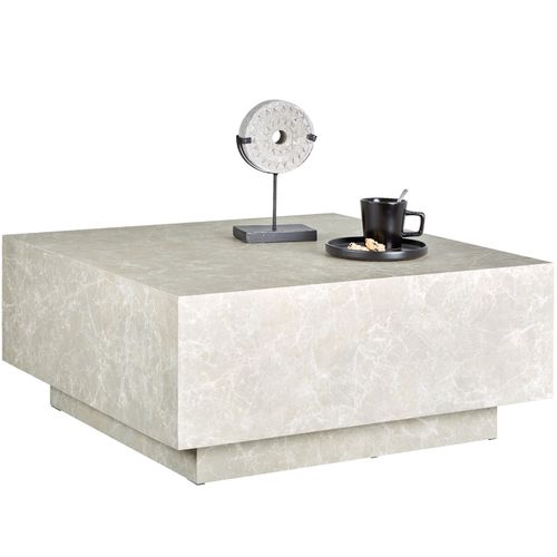 Table Basse En Bois Mdf Sans Montage 80 X 80 X 35 Cm Aspect Travertin