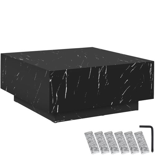 Table Basse En Bois Mdf Sans Montage 80 X 80 X 35 Cm Aspect Marbre