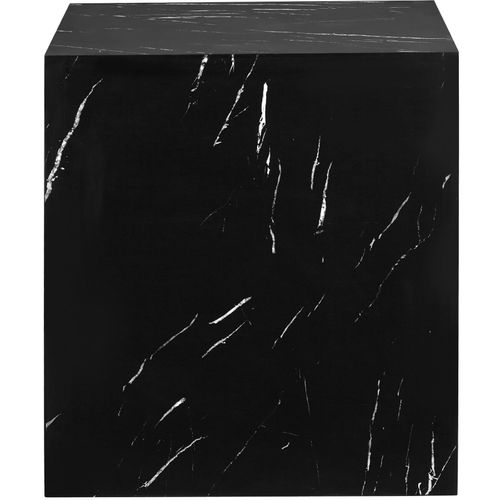 Table Basse En Bois Mdf Sans Montage 45 X 45 X 50cm Aspect Marbre Noir