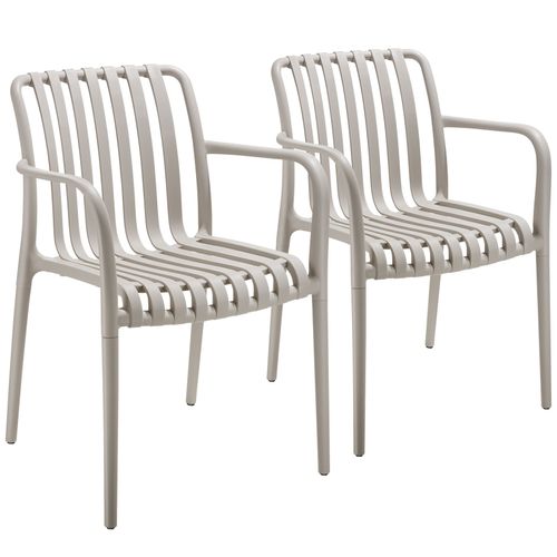 Chaises De Jardin Résistant Aux Intempéries Et Aux Uv Taupe Ensemble De 2 Pièces