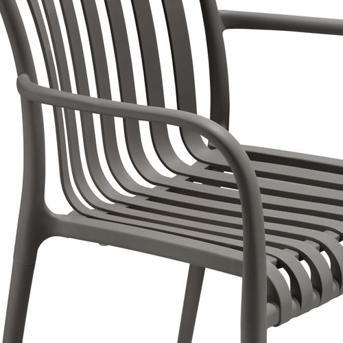 Lot 2 Chaises De Jardin Empilables Et Résistantes Aux Intempéries Gris