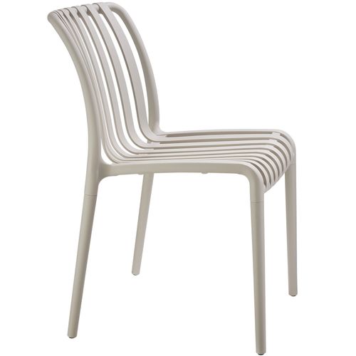 Lot 2 Chaises De Jardin Résistantes Intempéries Empilables Taupe