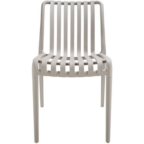 Lot 2 Chaises De Jardin Résistantes Intempéries Empilables Taupe