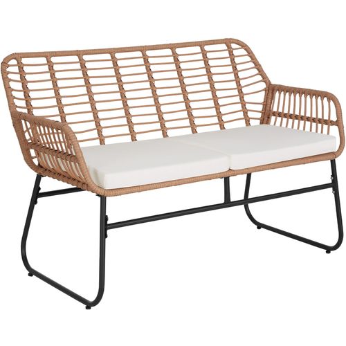 Salon De Jardin En Résine Tressée Marron Naturel  68 X 119 X 79 Cm