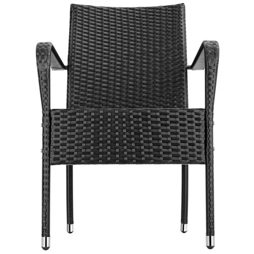 Lot De 4 Chaises En Rotin Résistantes Aux Uvs Capacité Charge 120kg