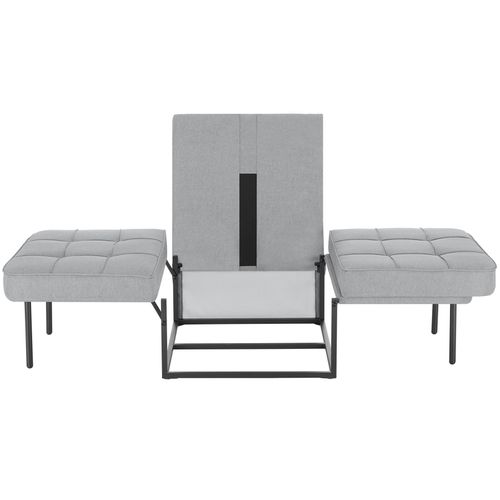 Chaise Transformable 4-en-1 Dossier Réglable En 6 Positions Gris Clair