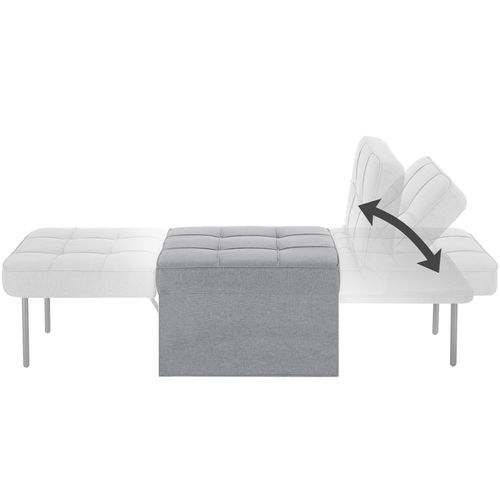 Chaise Transformable 4-en-1 Dossier Réglable En 6 Positions Gris Clair