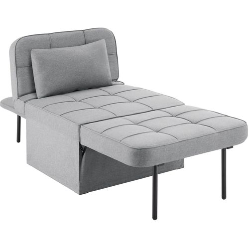 Chaise Transformable 4-en-1 Dossier Réglable En 6 Positions Gris Clair