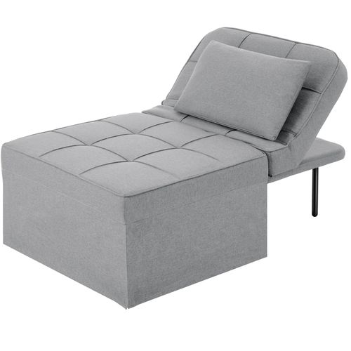 Chaise Transformable 4-en-1 Dossier Réglable En 6 Positions Gris Clair