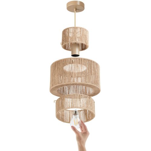 Suspension Au Style Bohème 40w Fibre Durable Et Naturelle