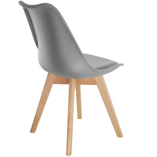 Lot 2 Chaises Salle à Manger Style Scandinave Forme Ergonomique Gris