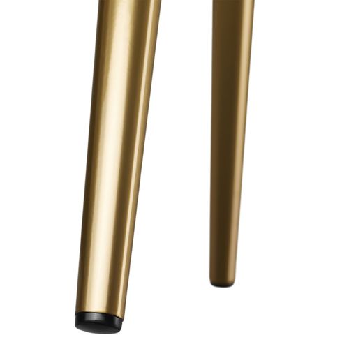 Chaise Rembourrée Aspect Velours Taupe/doré