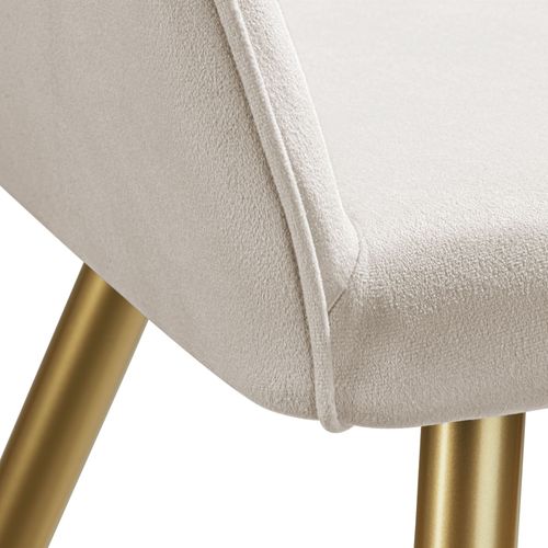 Ensemble De 2 Chaises Rembourrées Aspect Velours Taupe/or