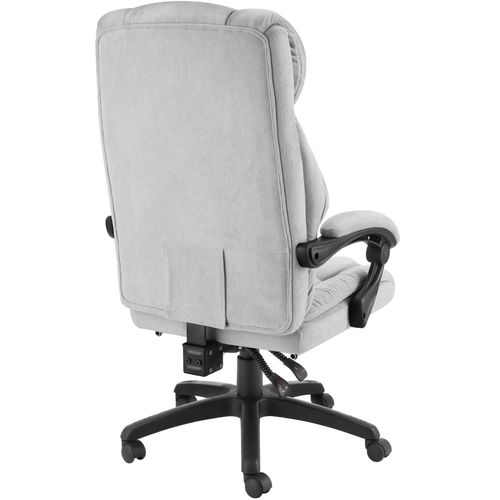 Chaise De Bureau Avec Repose-pieds Et Revêtement En Velours Gris