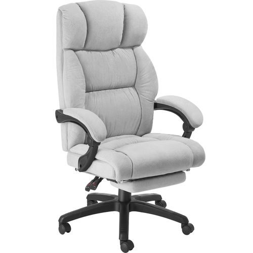 Chaise De Bureau Avec Repose-pieds Et Revêtement En Velours Gris