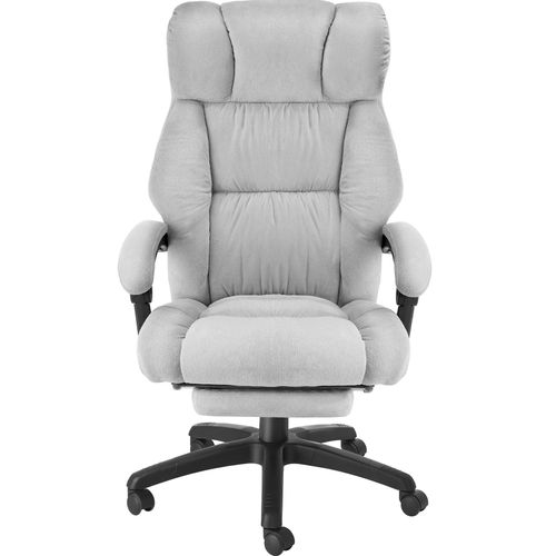 Chaise De Bureau Avec Repose-pieds Et Revêtement En Velours Gris