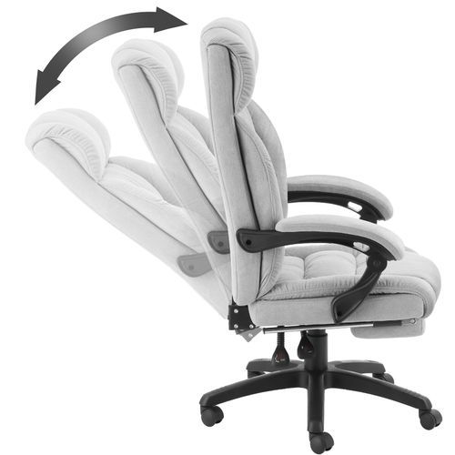 Chaise De Bureau Avec Repose-pieds Et Revêtement En Velours Gris