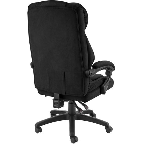 Chaise De Bureau Avec Repose-pieds Et Revêtement En Velours Noir