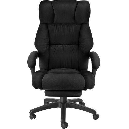 Chaise De Bureau Avec Repose-pieds Et Revêtement En Velours Noir