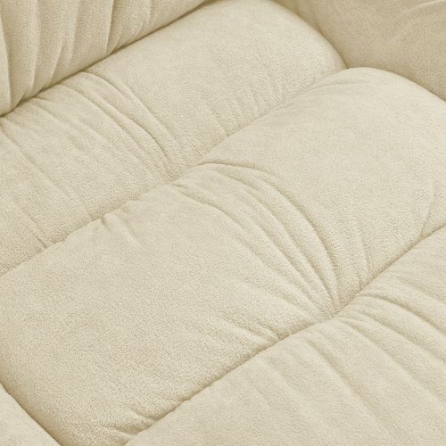 Chaise De Bureau Avec Repose-pieds Et Revêtement En Velours Beige