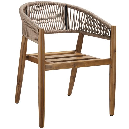 Lot De 4 Chaises De Jardin Au Design Corde Housses Déperlantes Sable